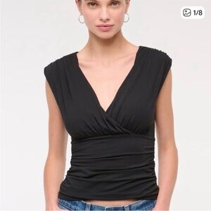 Abercrombie & Fitch V-Neck Ruched Top